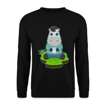 Horse Water Mug - Unisex Sweatshirt - black - Front - Alina (178cm) & Michal (187cm)
