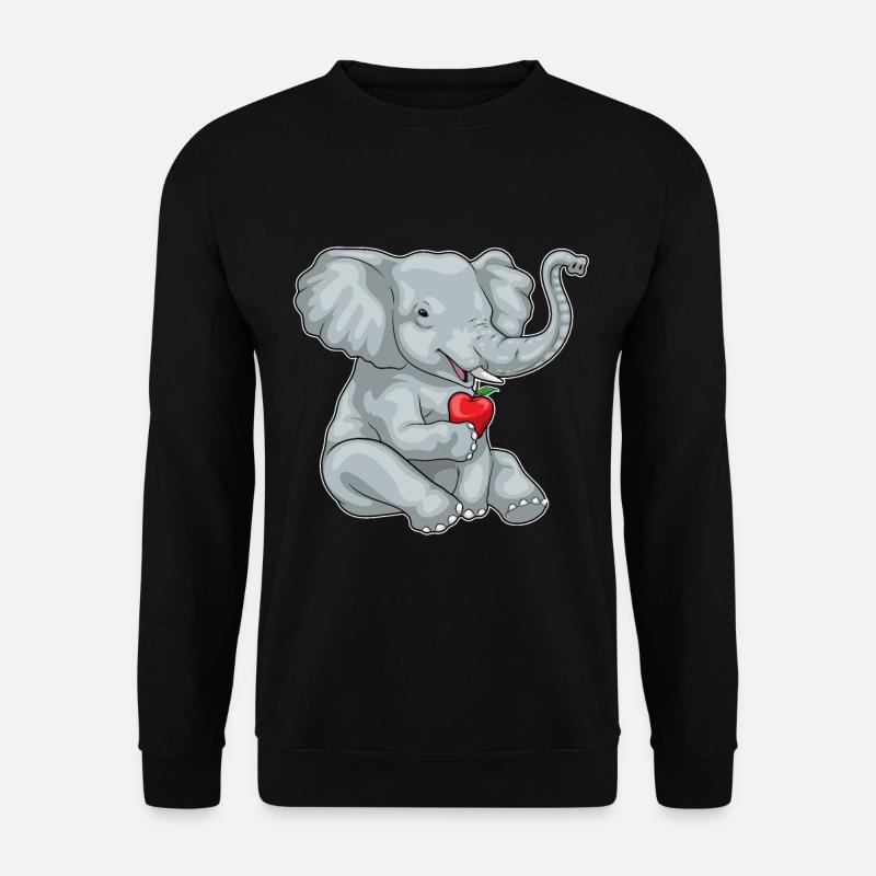Éléphant Pomme Fruit - Sweat-shirt Unisexe - noir