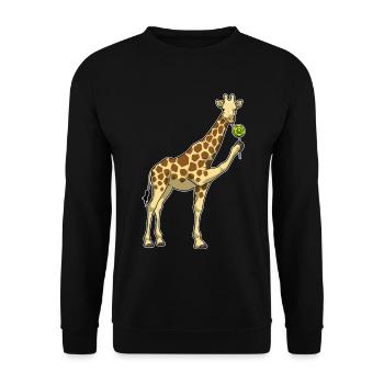 Giraffe Lollipop - Unisex Sweatshirt - black - Front - Alina (178cm) & Michal (187cm)