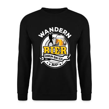 Handball & Bier - darum bin ich hier - Unisex Pullover - Schwarz - Vorne - Alina (178cm) & Michal (187cm)