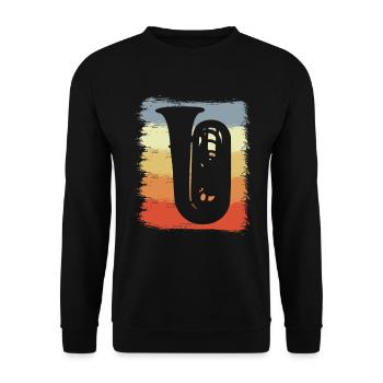 Croquis de Tuba Vintage - Sweat-shirt Unisexe - noir - Devant - Alina (178cm) & Michal (187cm)