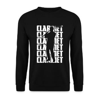 Lustiger Klarinettist - Unisex Pullover - Schwarz - Vorne - Alina (178cm) & Michal (187cm)