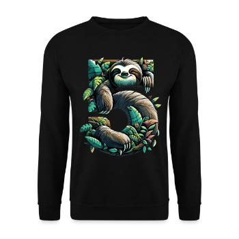 5 ans paresseux 5e cadeau d’anniversaire - Sweat-shirt Unisexe - noir - Devant - Alina (178cm) & Michal (187cm)