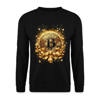Bitcoin Explosion Crypto Enthusiasts - Unisex Sweatshirt - black - Front - Alina (178cm) & Michal (187cm)