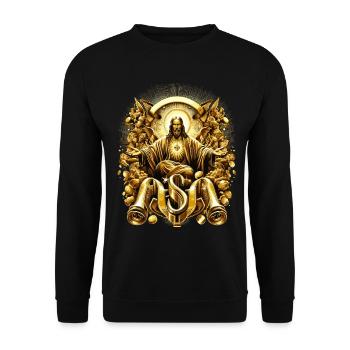 Heavenly Splendor Golden Jesus Angel - Unisex Sweatshirt - black - Front - Alina (178cm) & Michal (187cm)