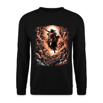 Divine Dawn - Pantheon of Myths" - Unisex Sweatshirt - black - Front - Alina (178cm) & Michal (187cm)