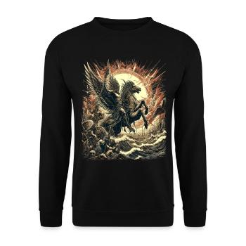 Myth of the Divine Rider - Unisex Sweatshirt - black - Front - Alina (178cm) & Michal (187cm)