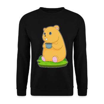 Hamster Coffee Mug - Unisex Sweatshirt - black - Front - Alina (178cm) & Michal (187cm)