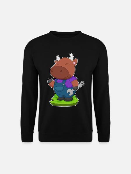 Bull Mechanic Wrench Workshop - Unisex Sweatshirt - black