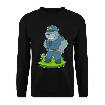 Hund Polizist Polizei - Unisex Pullover - Schwarz - Vorne - Alina (178cm) & Michal (187cm)