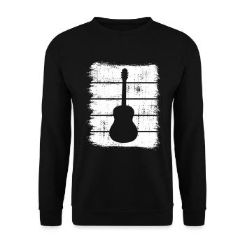 Guitar Drawing - Unisex Sweatshirt - black - Front - Alina (178cm) & Michal (187cm)
