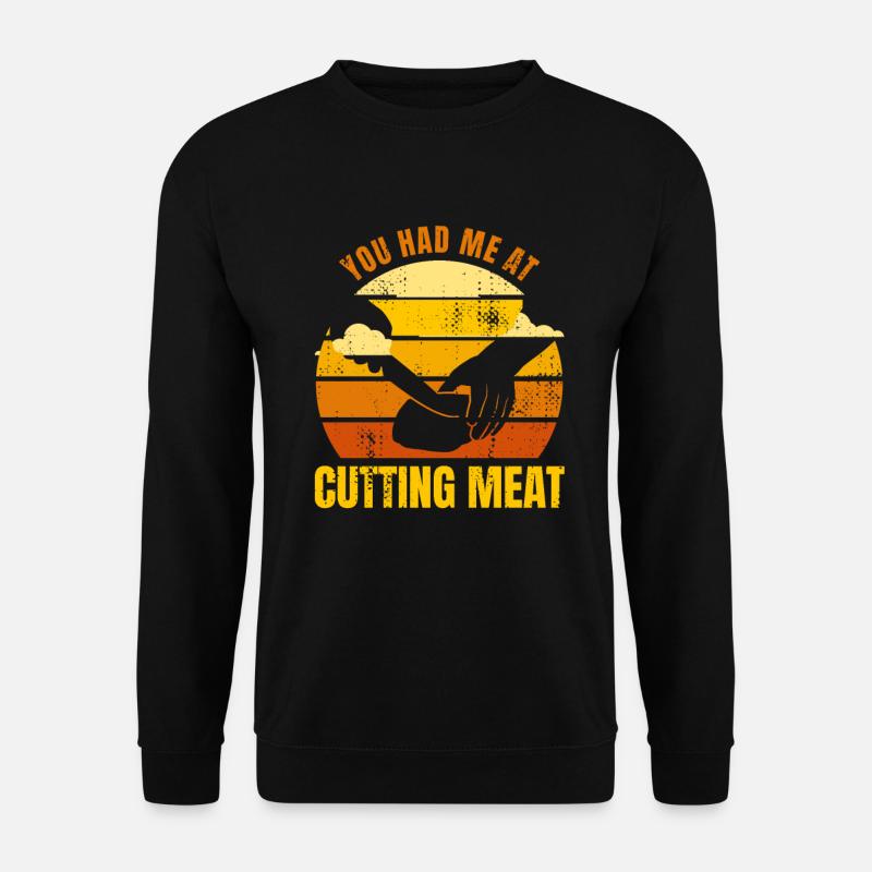 Du hattest mich bei Fleisch - Unisex Pullover - Schwarz