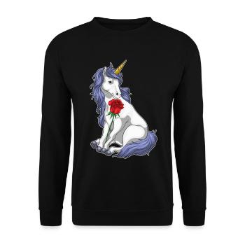 Licorne Rose - Sweat-shirt Unisexe - noir - Devant - Alina (178cm) & Michal (187cm)