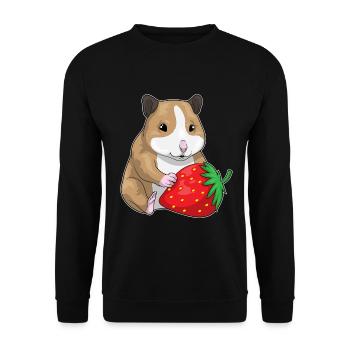 Hamster Fraise - Sweat-shirt Unisexe - noir - Devant - Alina (178cm) & Michal (187cm)