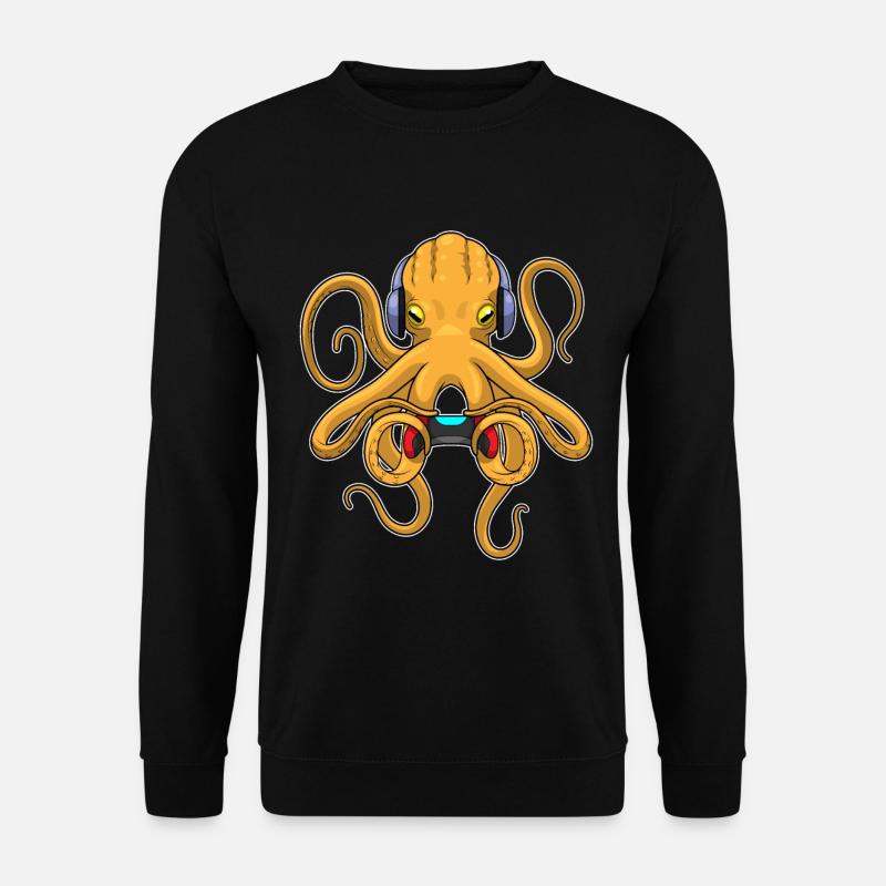 Krake Gamer Controller - Unisex Pullover - Schwarz