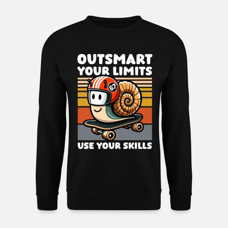 Skate-Schnecke – Skills statt Limits - Unisex Pullover - Schwarz