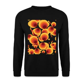Abstract Polka Dots Circle Pattern - Unisex Sweatshirt - black - Front - Alina (178cm) & Michal (187cm)