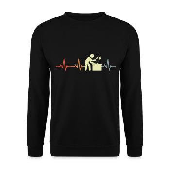 Butcher Stick Figure Heartbeat - Unisex Sweatshirt - black - Front - Alina (178cm) & Michal (187cm)
