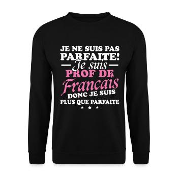 I'm a French teacher - Unisex Sweatshirt - black - Front - Alina (178cm) & Michal (187cm)