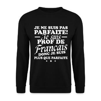 I'm a French teacher - Unisex Sweatshirt - black - Front - Alina (178cm) & Michal (187cm)