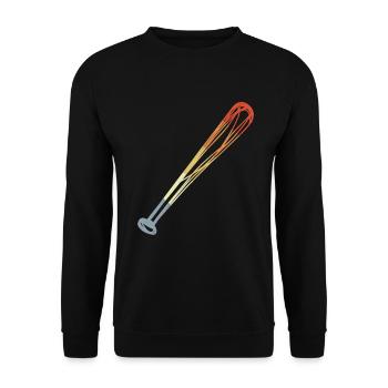 Baseballschläger Skizze Vintage Look - Unisex Pullover - Schwarz - Vorne - Alina (178cm) & Michal (187cm)