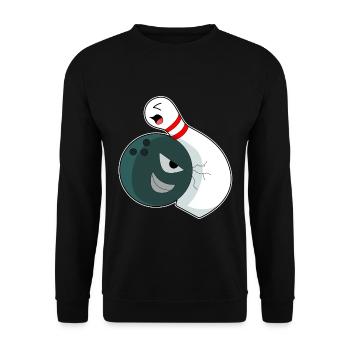 Bowling Bowlingkugel Pin - Unisex Pullover - Schwarz - Vorne - Alina (178cm) & Michal (187cm)