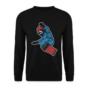 Kleiner Snowboarder - Unisex Pullover - Schwarz - Vorne - Alina (178cm) & Michal (187cm)