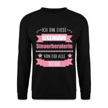 Steuerberaterin Steuerexpertin süßes Geschenk - Unisex Pullover - Schwarz - Vorne - Alina (178cm) & Michal (187cm)