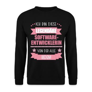Softwareentwicklerin Codeexpertin süßes Geschenk - Unisex Pullover - Schwarz - Vorne - Alina (178cm) & Michal (187cm)