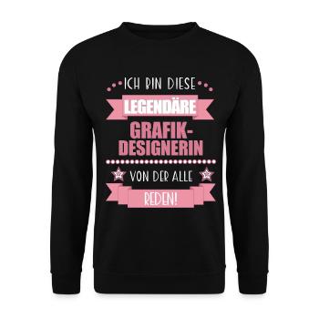 Grafikdesignerin Kreativexpertin süßes Geschenk - Unisex Pullover - Schwarz - Vorne - Alina (178cm) & Michal (187cm)