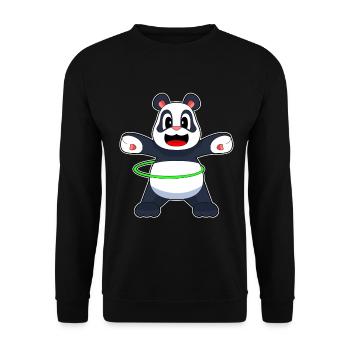 Panda Fitnessreifen Workout Gymnastik - Unisex Pullover - Schwarz - Vorne - Alina (178cm) & Michal (187cm)