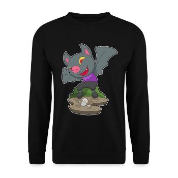 Chauve-souris Halloween crâne - Sweat-shirt Unisexe - noir - Devant - Alina (178cm) & Michal (187cm)