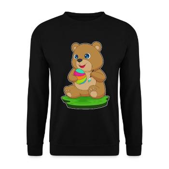 Peinture de Pâques Bear - Sweat-shirt Unisexe - noir - Devant - Alina (178cm) & Michal (187cm)