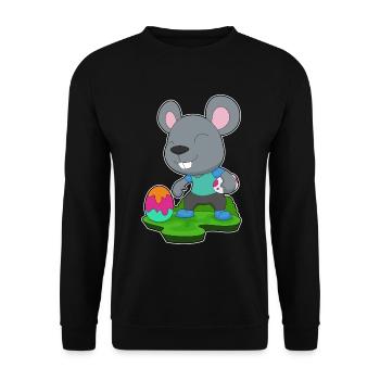 Mouse Easter Easter Egg - Unisex Sweatshirt - black - Front - Alina (178cm) & Michal (187cm)