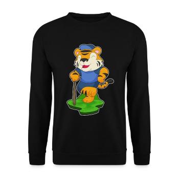 Tiger Baseball Baseballschläger - Unisex Pullover - Schwarz - Vorne - Alina (178cm) & Michal (187cm)
