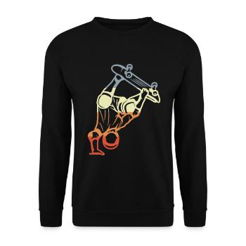 Skateboarder Skizze Vintage Look - Unisex Pullover - Schwarz - Vorne - Alina (178cm) & Michal (187cm)