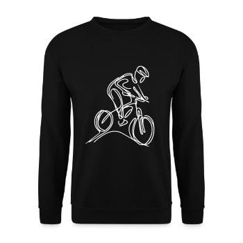 Croquis de vététiste - Sweat-shirt Unisexe - noir - Devant - Alina (178cm) & Michal (187cm)