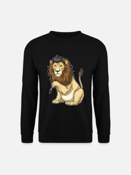Lion Painter Brush Painting - Unisex Sweatshirt - black