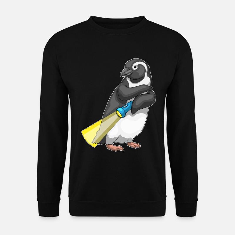 Penguin Flashlight - Unisex Sweatshirt - black