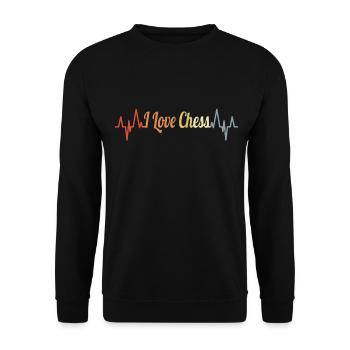 Ich liebe Schach - Unisex Pullover - Schwarz - Vorne - Alina (178cm) & Michal (187cm)