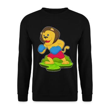 Lion Boxer Boxing Gloves Boxing - Unisex Sweatshirt - black - Front - Alina (178cm) & Michal (187cm)