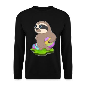 Faultier Ostern Ostereier - Unisex Pullover - Schwarz - Vorne - Alina (178cm) & Michal (187cm)