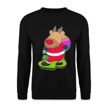 Sac de Noël en forme de renne - Sweat-shirt Unisexe - noir - Devant - Alina (178cm) & Michal (187cm)