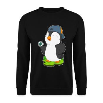 Pingouin Handball Joueur Handball Handball - Sweat-shirt Unisexe - noir - Devant - Alina (178cm) & Michal (187cm)