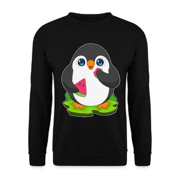 Pastèque manchot - Sweat-shirt Unisexe - noir - Devant - Alina (178cm) & Michal (187cm)