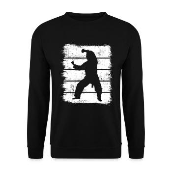 Karateka Sketch - Unisex Sweatshirt - black - Front - Alina (178cm) & Michal (187cm)