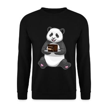 Panda Kuchen - Unisex Pullover - Schwarz - Vorne - Alina (178cm) & Michal (187cm)