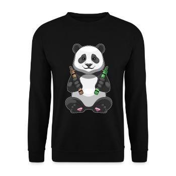 École de crayons Panda Student - Sweat-shirt Unisexe - noir - Devant - Alina (178cm) & Michal (187cm)