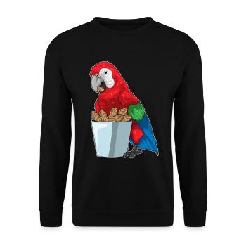 Perroquet Peanut - Sweat-shirt Unisexe - noir - Devant - Alina (178cm) & Michal (187cm)