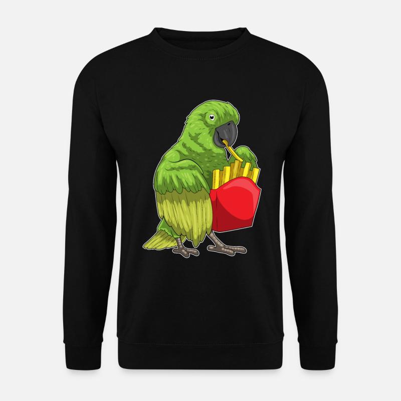 Papagei Pommes frites - Unisex Pullover - Schwarz